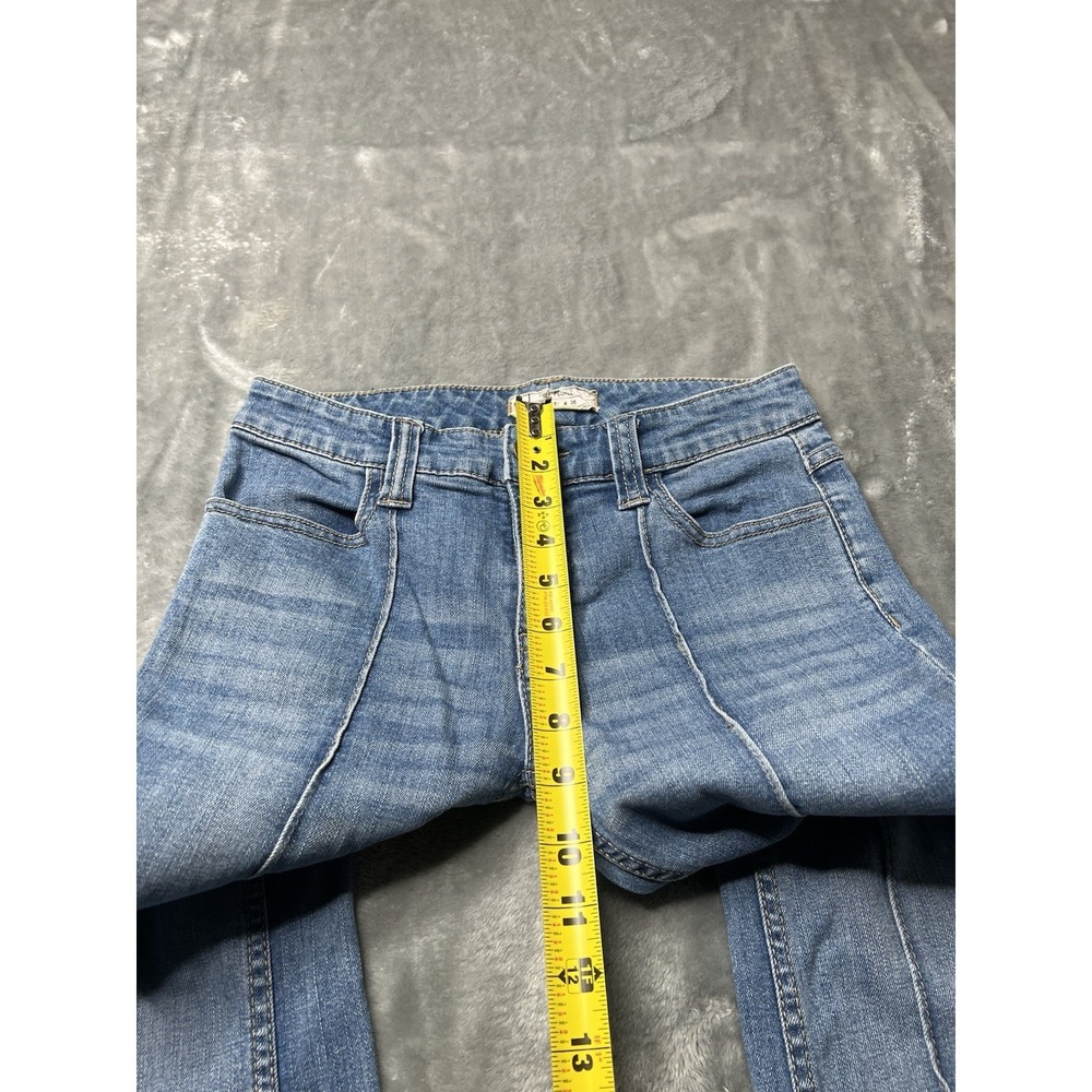 Free People Jeans Women Size 26x29 Retro Le Disco Boho Rainbow Pocket Flare - Picture 6 of 10
